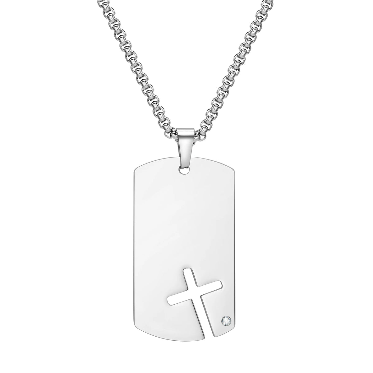 Mens Sidecross Tag Necklaces - Anti Allergy Stainless Steel