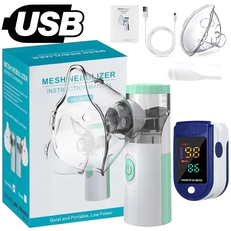 Portable Mesh Nebuliser with Pulse Oximeter