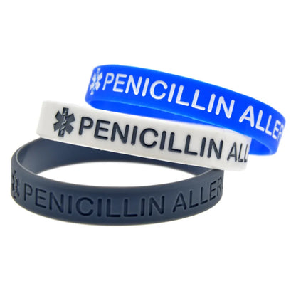 Penicillin Allergy Silicone Bracelet