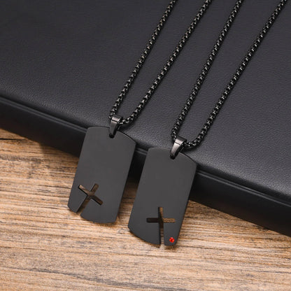 Mens Sidecross Tag Necklaces - Anti Allergy Stainless Steel