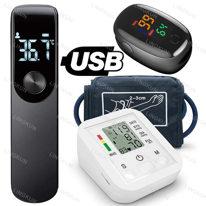 Thermometer, Pulse Oximeter and Blood Pressure Monitor