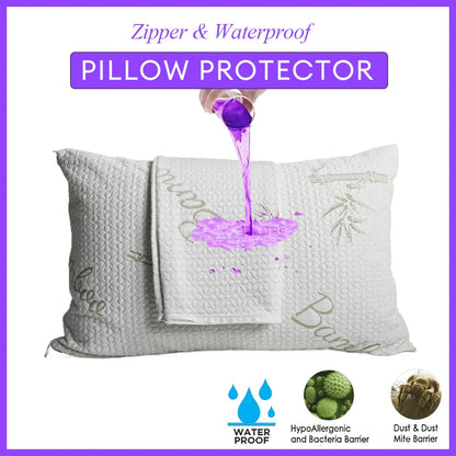 Allergy Dust-mite waterproof bamboo pillow protector