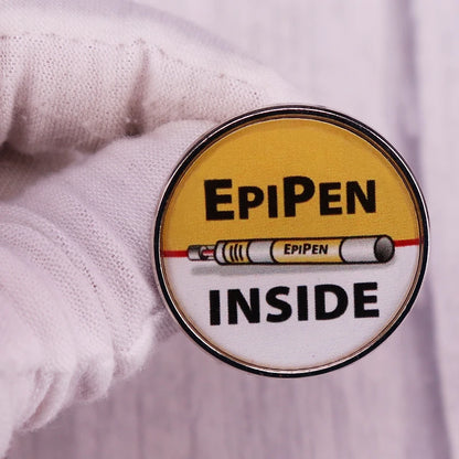 EpiPen Inside Pin Medical Allergy Alert Badge