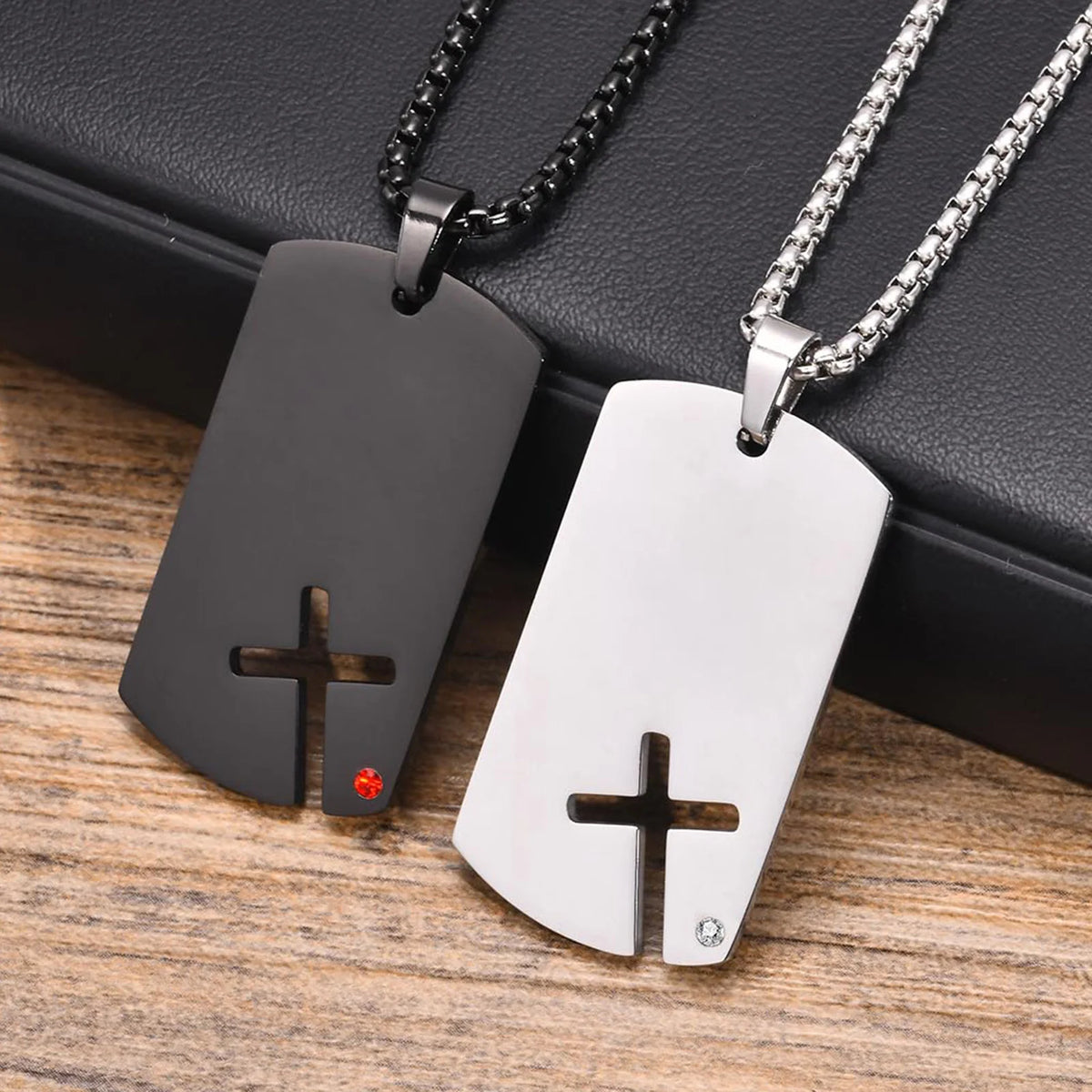 Mens Sidecross Tag Necklaces - Anti Allergy Stainless Steel