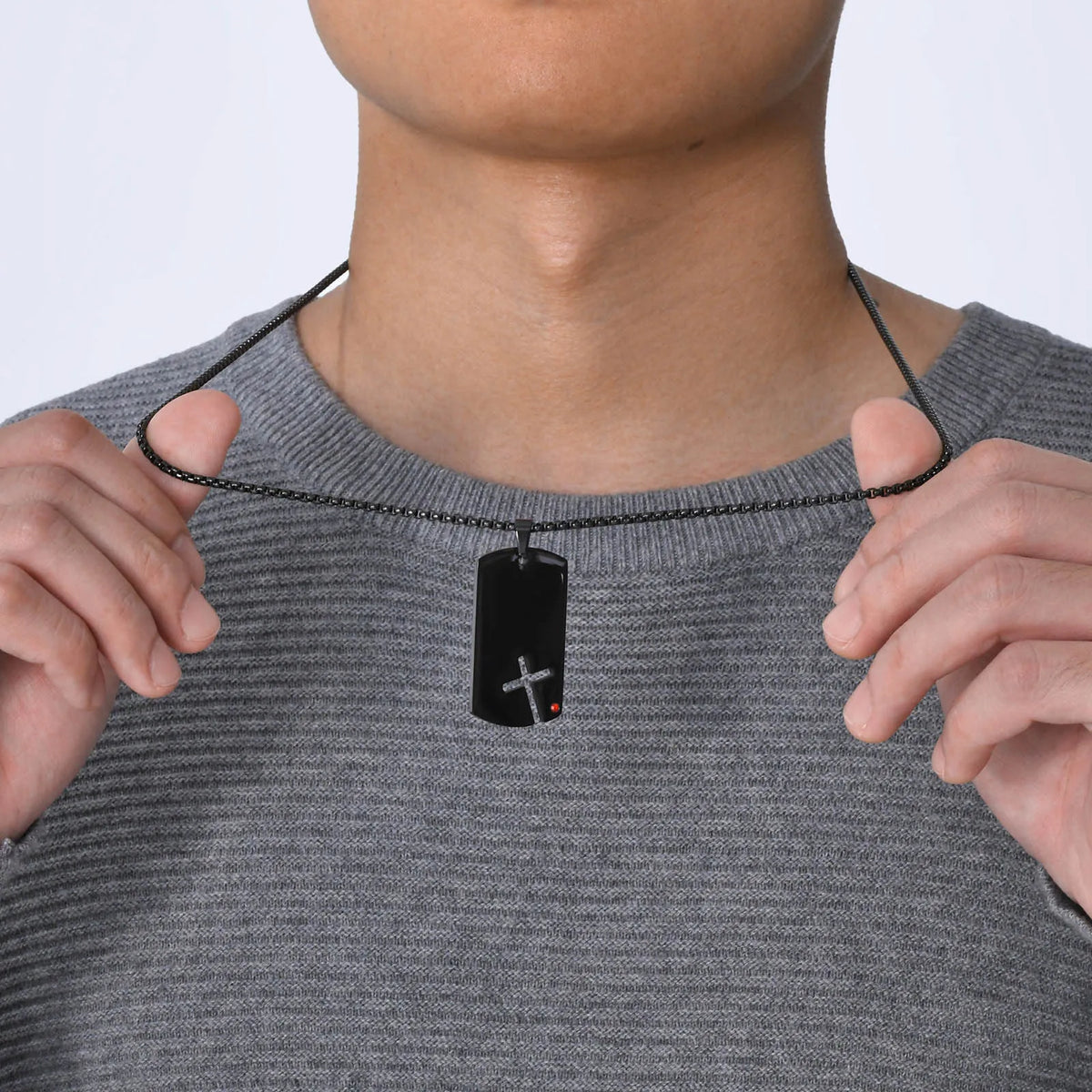 Mens Sidecross Tag Necklaces - Anti Allergy Stainless Steel