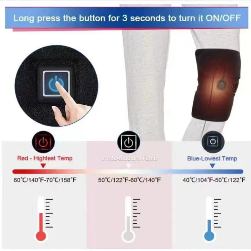 Electric Knee Heating Brace Support for Arthritis Joint Old Cold Leg Knee Warmer Pain