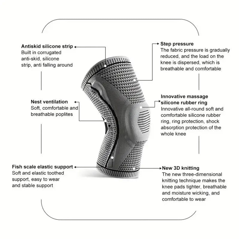 Non-Slip Knee Support Brace with Patella Gel Pad Stabilizers