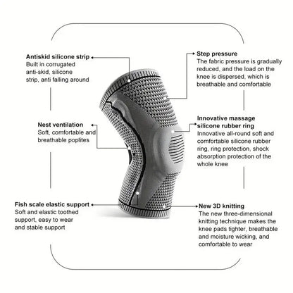 Non-Slip Knee Support Brace with Patella Gel Pad Stabilizers