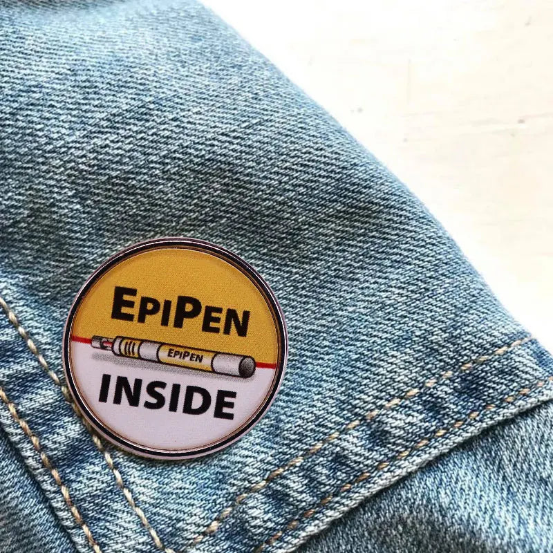 EpiPen Inside Pin Medical Allergy Alert Badge