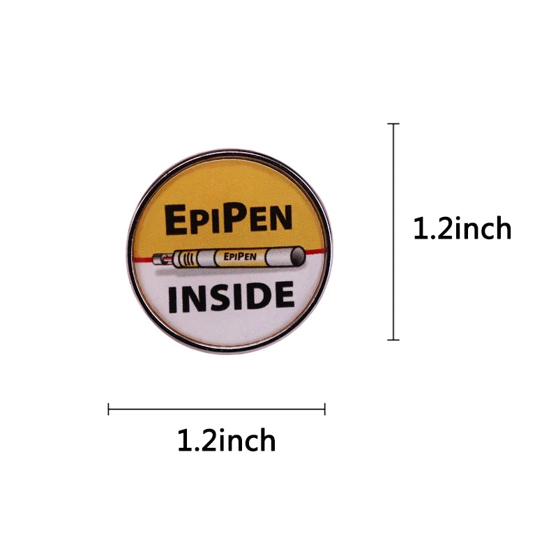 EpiPen Inside Pin Medical Allergy Alert Badge