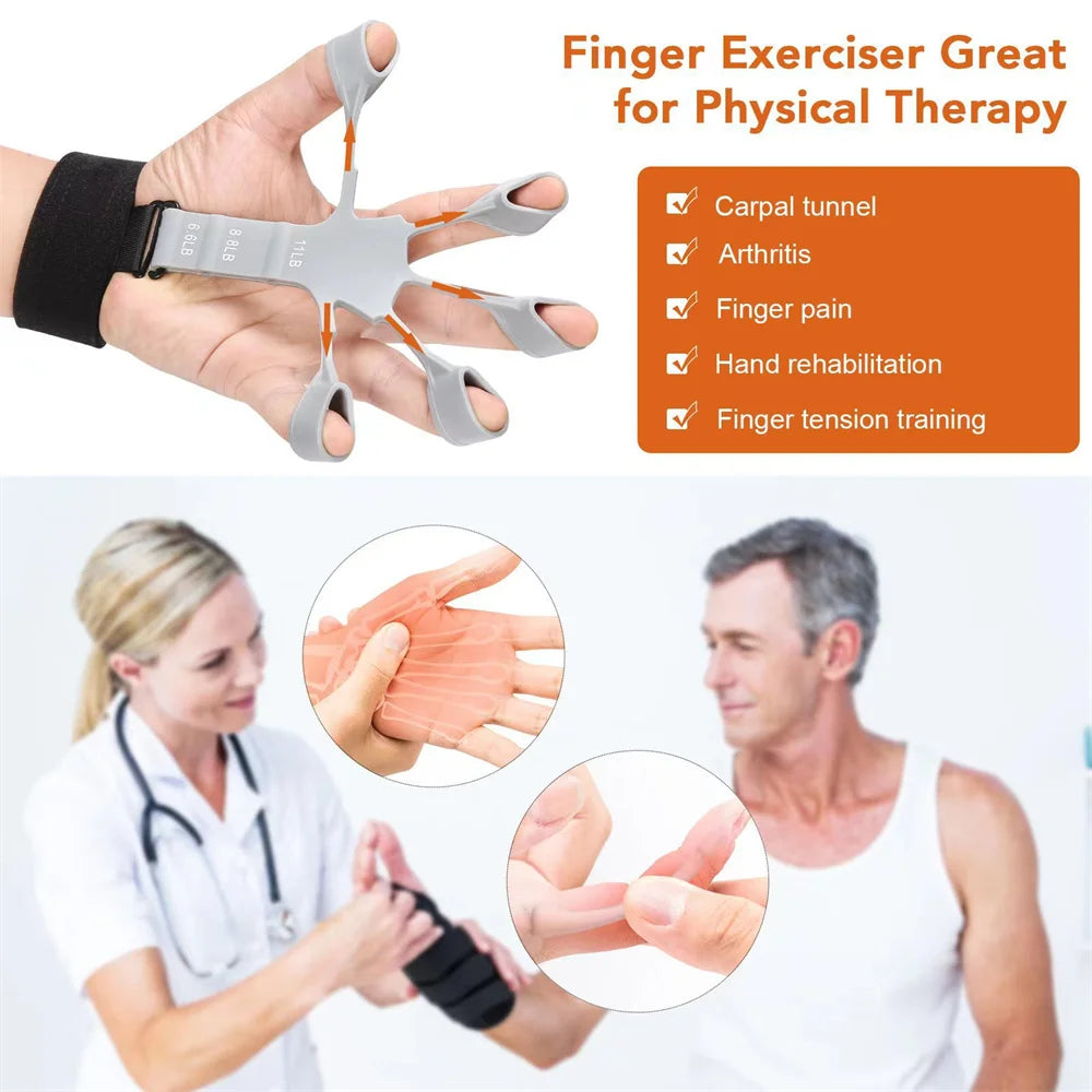 Silicone Grip Training and Hand Stretcher /Strengthener